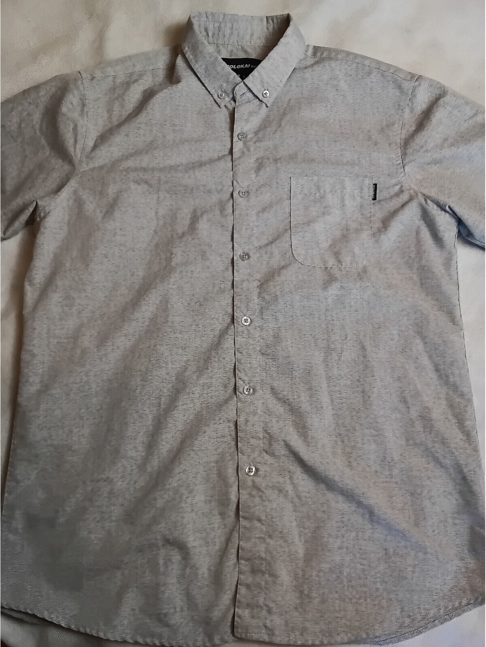 Molokai Surf Co Button Down Shirt Regular L Gray Cotton Blend